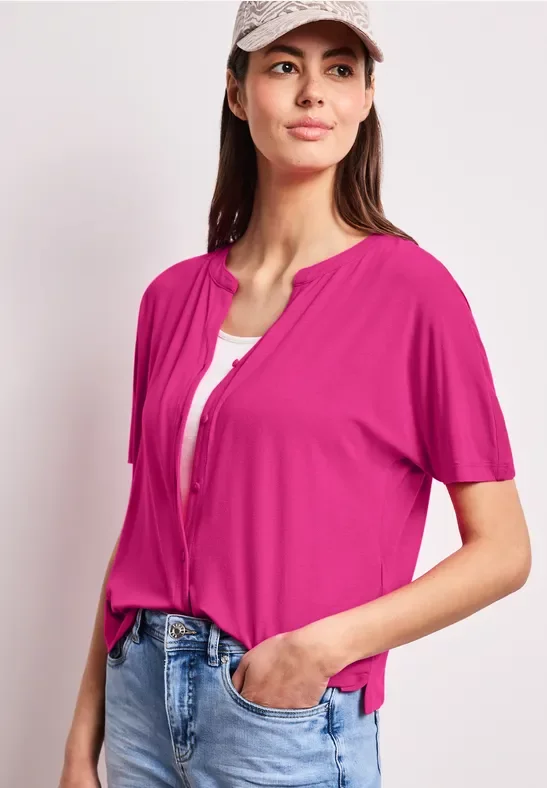 Street One Frauen Dropped Shoulder Shirt im Tunika-Look in Pink, Gr: 46