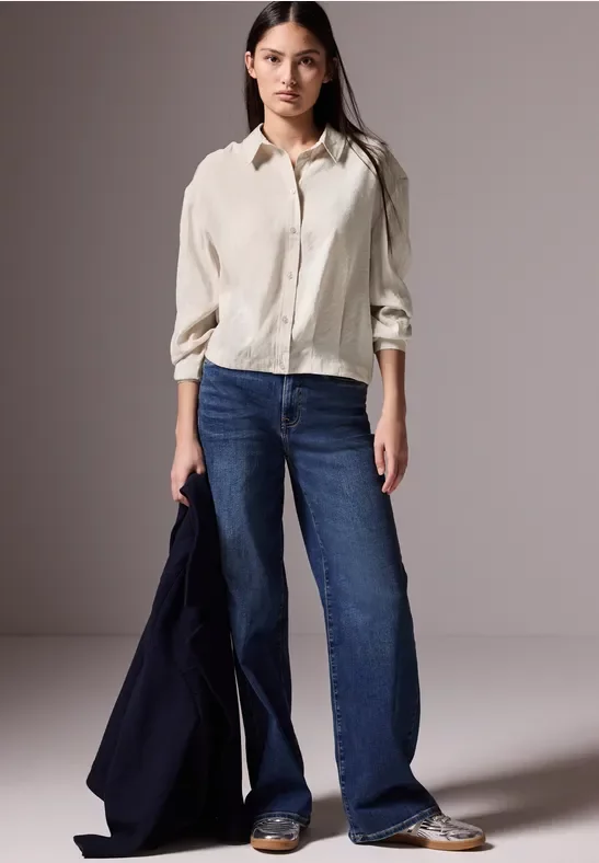 Street One Studio Frauen Hemdbluse in Beige, Gr: 46