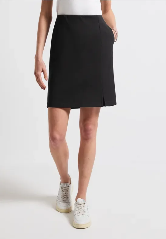 Street One Frauen Rock mit seitlichem Schlitz in Schwarz, Gr: 42