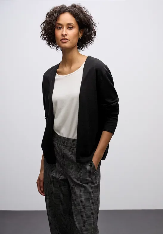 Street One Frauen Offener Cardigan in Schwarz, Gr: 36