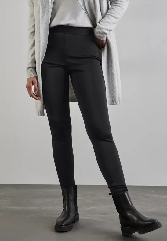 Street One Frauen Wendbare Thermo-Leggings in Schwarz, Gr: 38