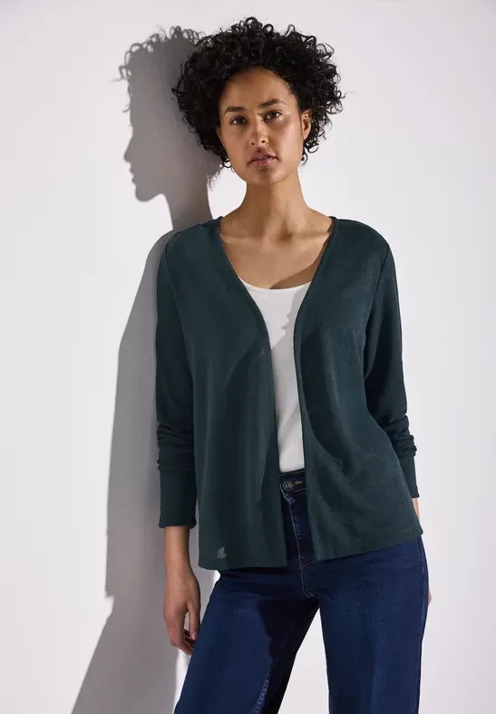 Thumbnail - Street One Frauen Strick-Look Jacke in Grün, Gr: 40