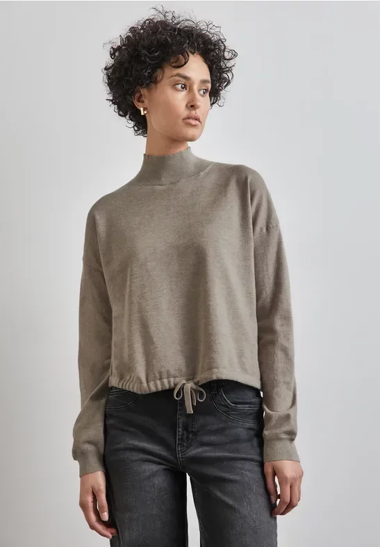 Thumbnail - Street One Frauen Kurzer Turtleneck-Sweater in Beige, Gr: 38