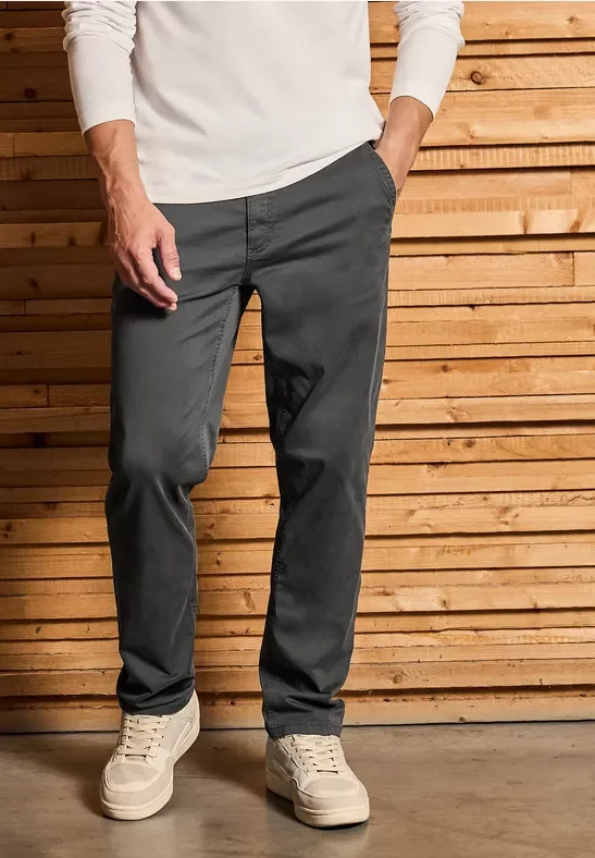 Street One MEN Männer Klassische Chino in Grau, Gr: 29