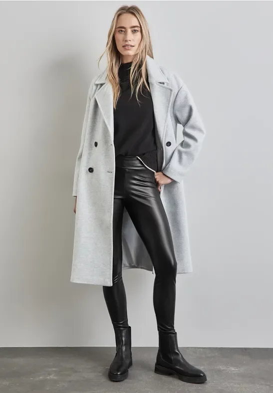 Street One Frauen Beschichtete Thermo-Leggings in Schwarz, Gr: 44