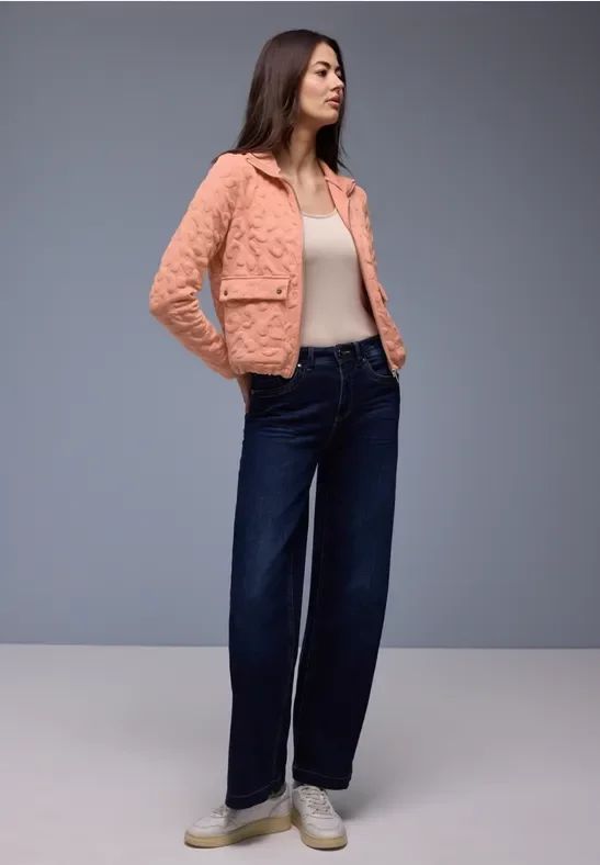 Street One Frauen Leo Strukturjacke in Orange, Gr: 36