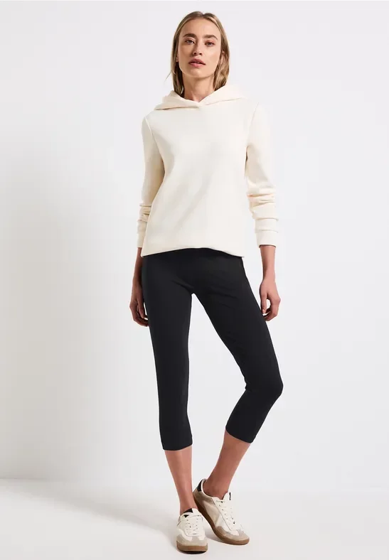 Street One Frauen Basic 3/4 Leggings in Schwarz, Gr: 32