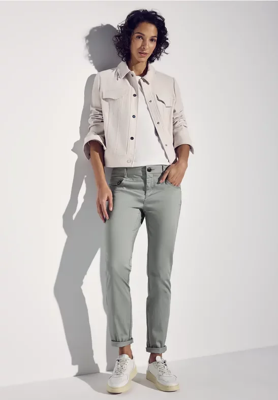 Thumbnail - Street One Frauen Hose im Casual Fit in Grün, Gr: 44