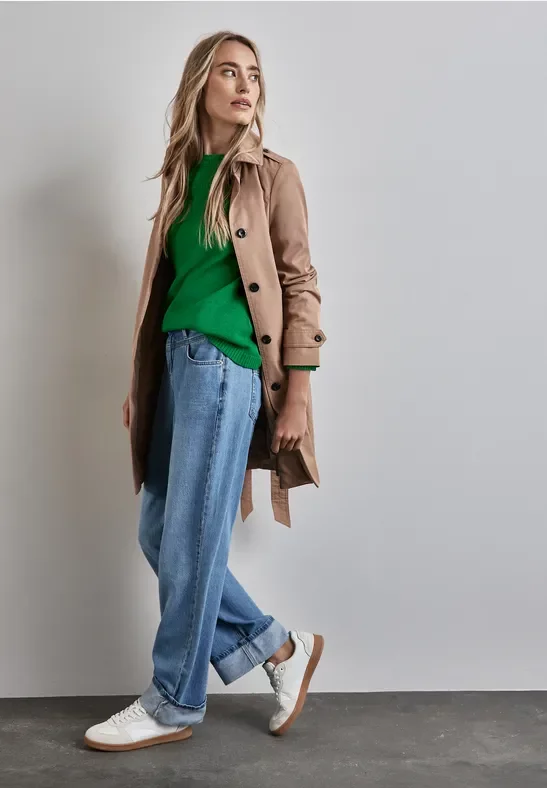 Street One Frauen Basic Sweater in Grün, Gr: 34