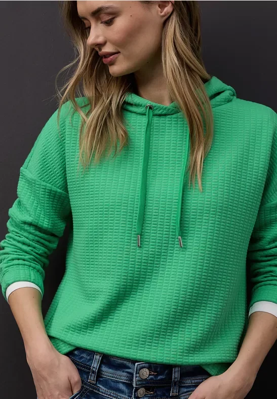 Street One Frauen Hoodie Shirt in Grün, Gr: 36