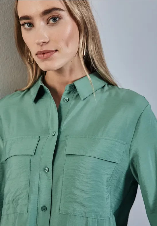 Thumbnail - Street One Frauen Relaxed Fit Bluse in Grün, Gr: 44