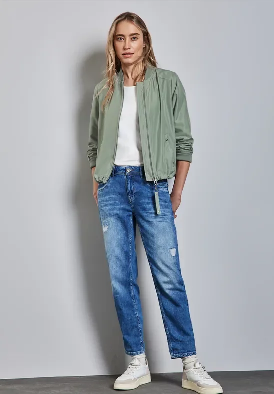 Street One Frauen Kurzer Blouson in Grün, Gr: 46