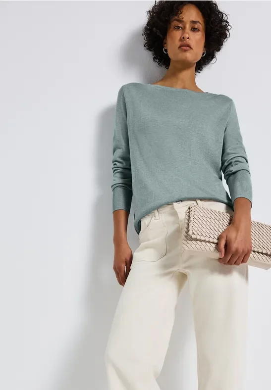 Thumbnail - Street One Frauen Basic Pullover in Blau, Gr: 40