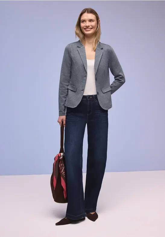 Thumbnail - Street One Frauen Basic Piqué Blazer in Blau, Gr: 40