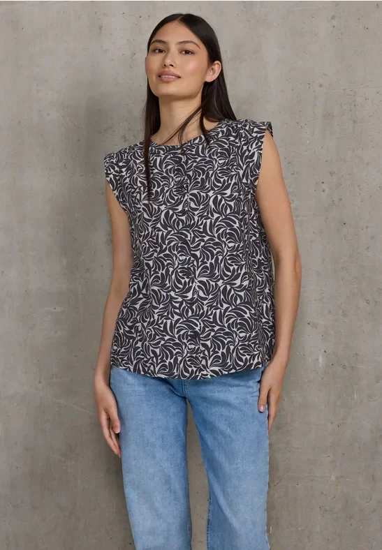 Thumbnail - Street One Studio Frauen Blusentop mit Rüschen in Beige, Gr: 36