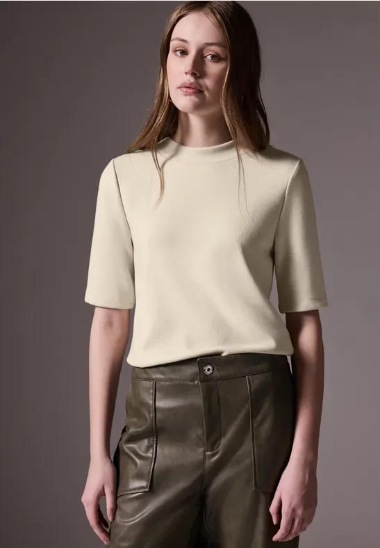 Street One Studio Frauen Strick-Look Shirt in Beige, Gr: 38