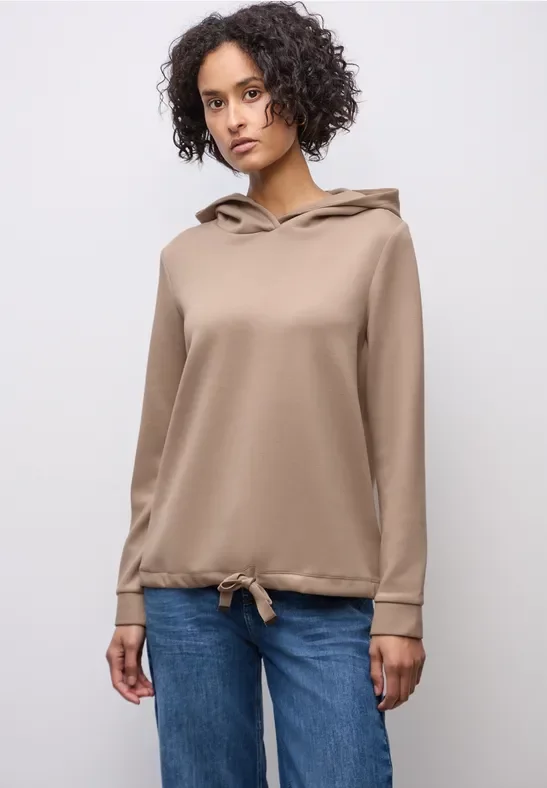 Street One Frauen Cupro Sweat Hoodie in Braun, Gr: 44