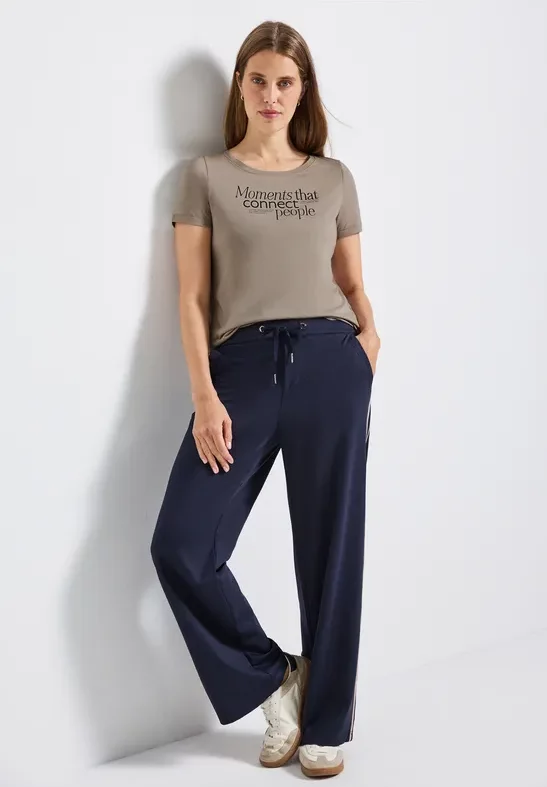 Thumbnail - Street One Frauen T-Shirt mit Frontprint in Beige, Gr: 44
