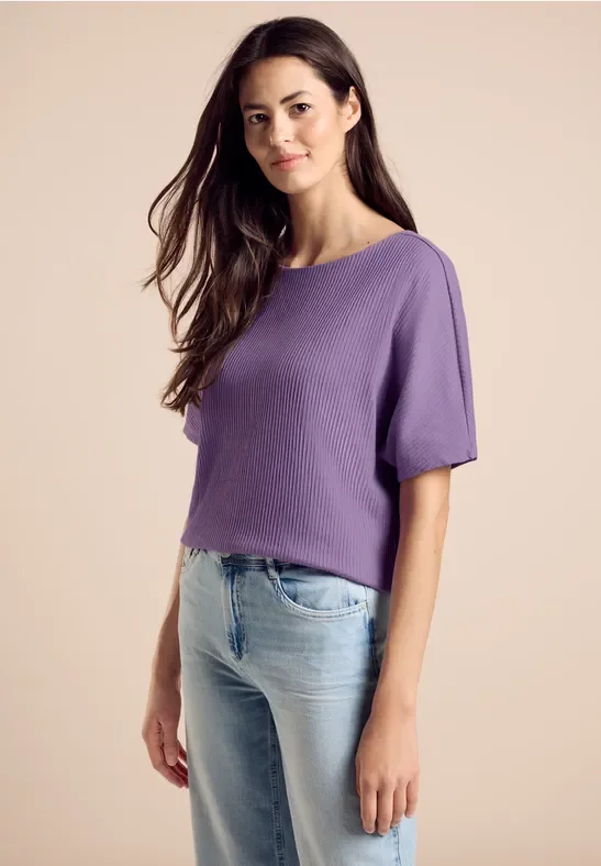 Street One Frauen Strukturshirt in Lila, Gr: 34