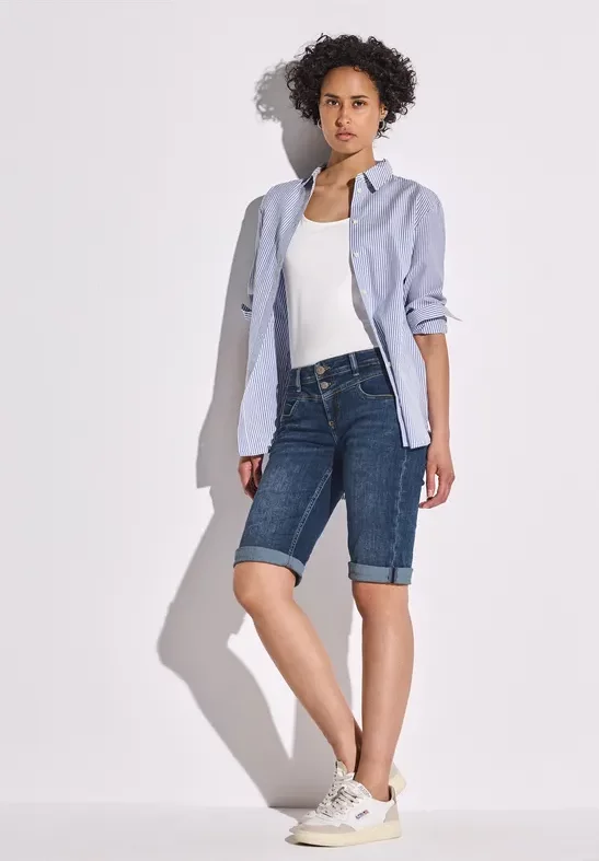 Thumbnail - Street One Frauen Bermuda Jeans in Blau, Gr: 25
