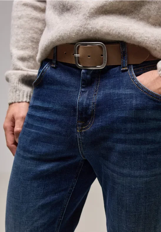 Street One MEN Männer Ledergürtel in Braun, Gr: 90