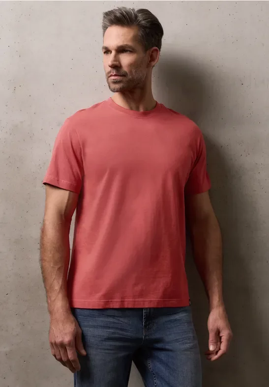 Street One MEN Männer Basic T-Shirt in Rot, Gr: 3XL