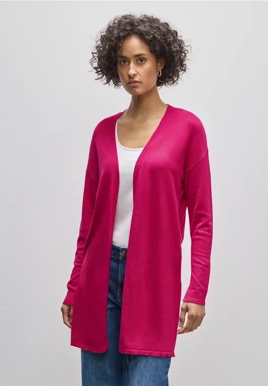 Street One Frauen Langer Cardigan in Pink, Gr: 34