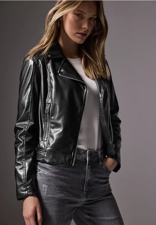 Street One Studio Frauen Biker Jacke in Schwarz, Gr: 38