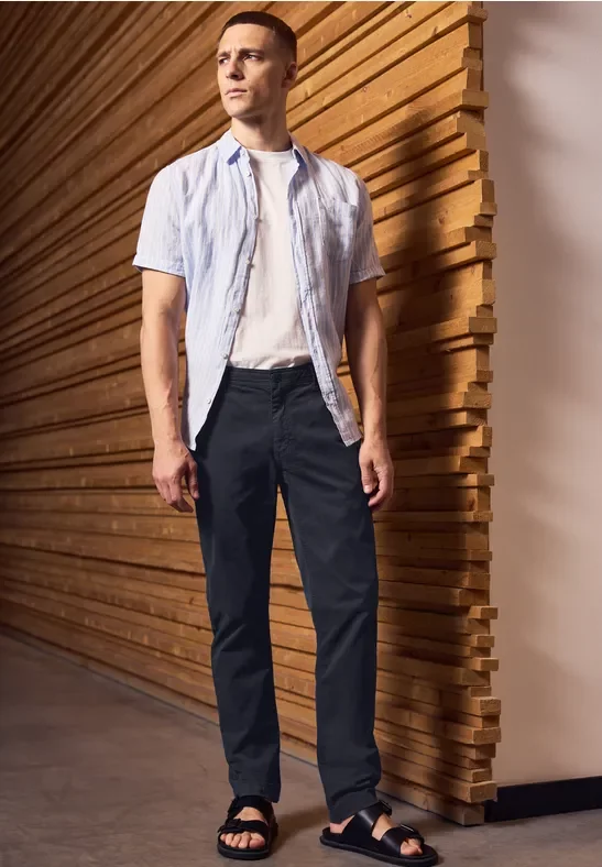Street One MEN Männer Klassische Chino in Blau, Gr: 33