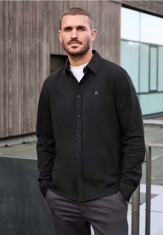 Thumbnail - Street One MEN Männer Bequemes Jersey Hemd in Schwarz, Gr: L