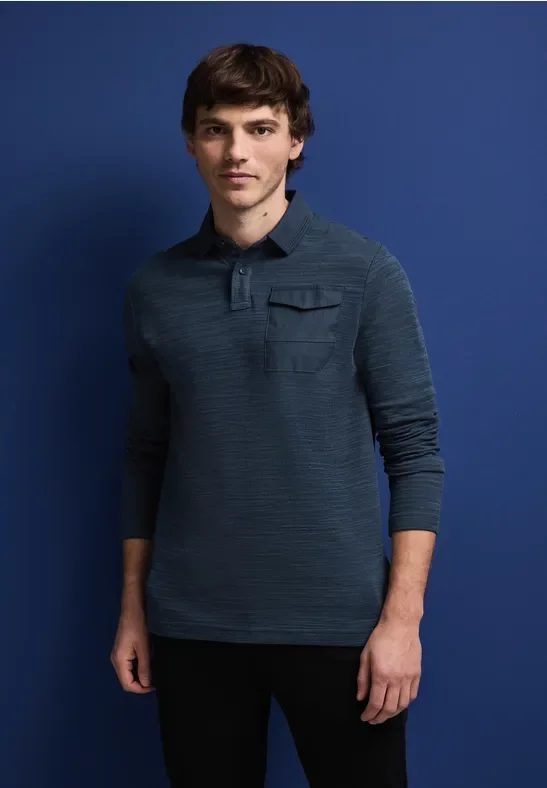 Thumbnail - Street One MEN Männer Poloshirt in Blau, Gr: S