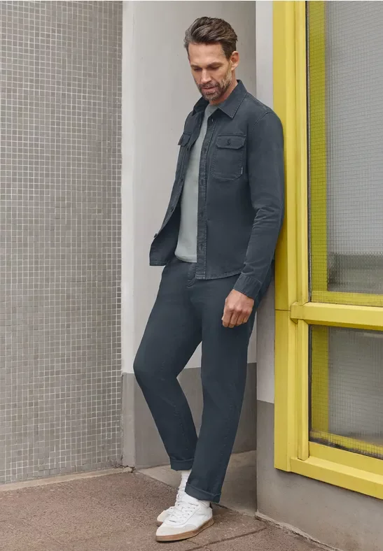 Street One MEN Männer Jersey Chino in Blau, Gr: 40