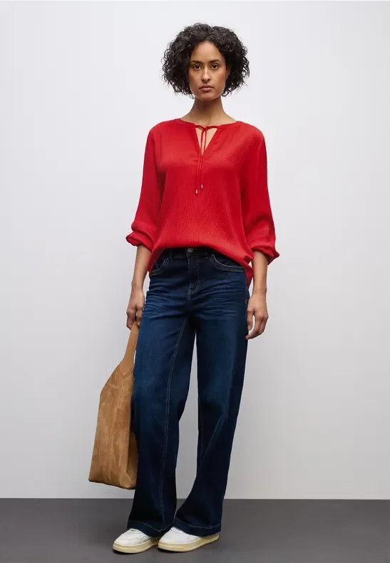 Street One Frauen Strukturtunika mit Tape in Rot, Gr: 44