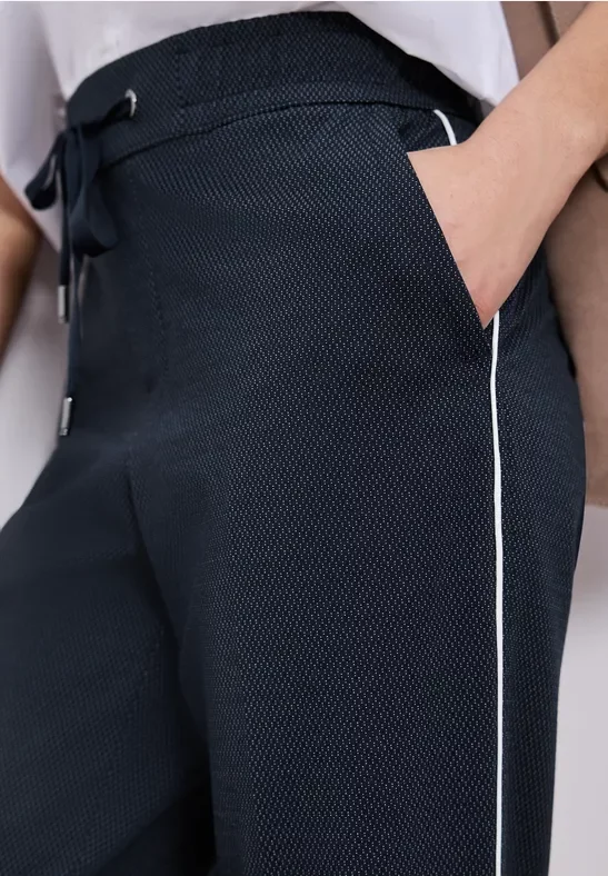 Street One Frauen Slim Leg Hose in Blau, Gr: 36