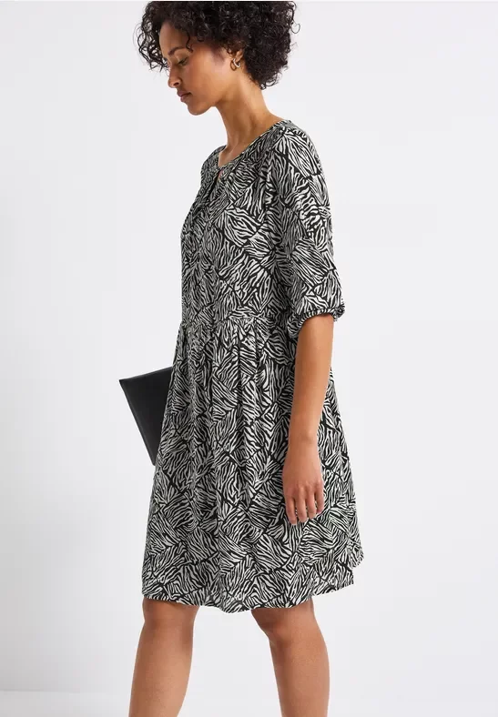 Street One Frauen Gemustertes Tunikakleid in Grün, Gr: 42