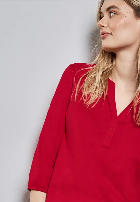 Thumbnail - Street One Frauen Jersey-Shirt in Rot, Gr: 38