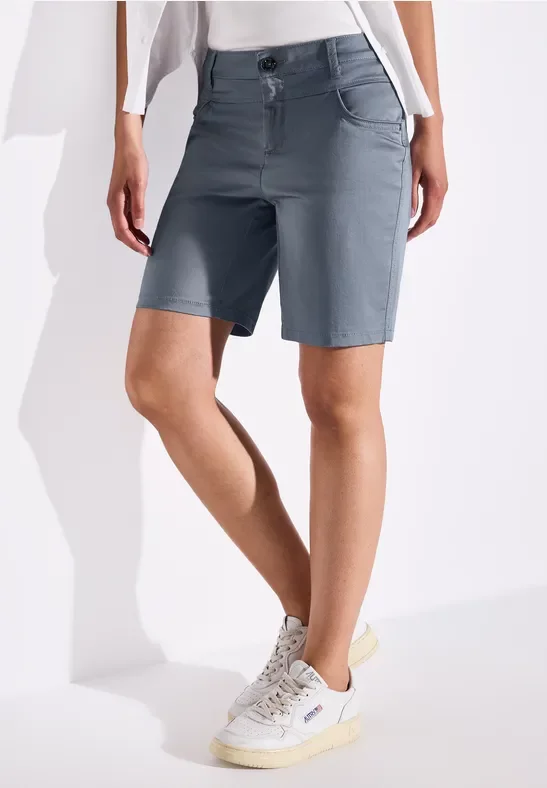 Street One Frauen Satin Bermuda in Blau, Gr: 40