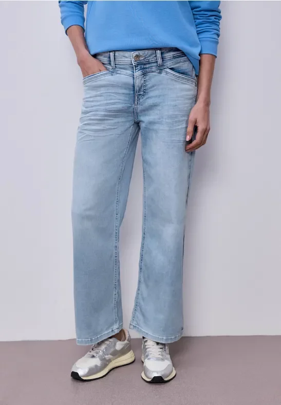 Street One Frauen Wide Leg Jeans in Blau, Gr: 31