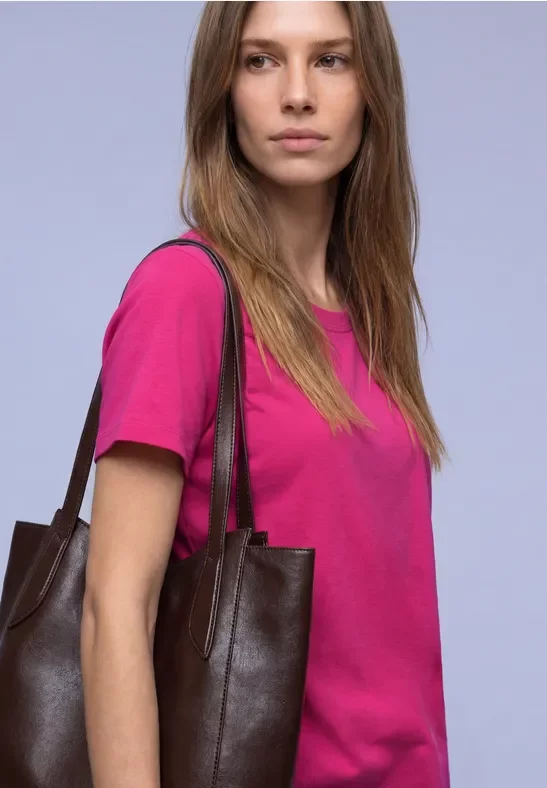 Street One Frauen Basic T-Shirt in Pink, Gr: 40