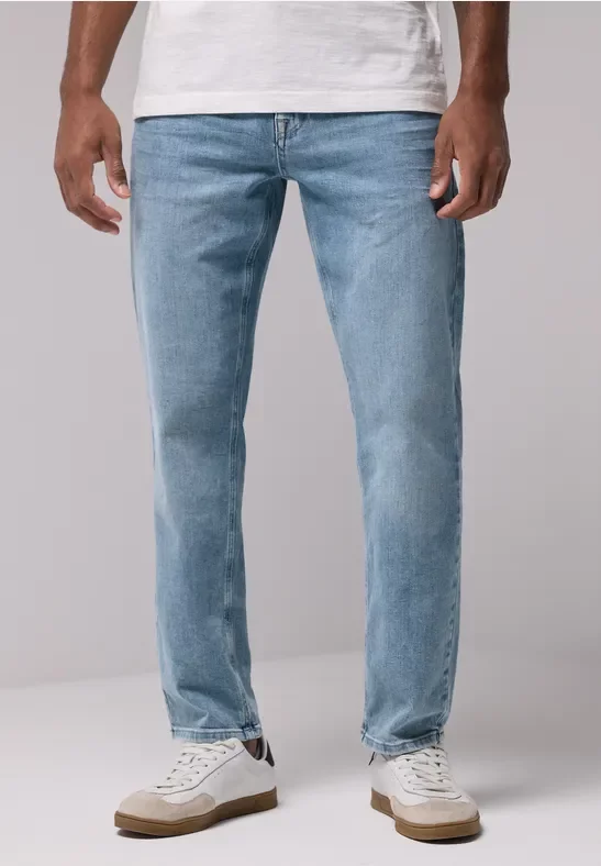 Thumbnail - Street One MEN Männer Jeans im Regular Fit in Blau, Gr: 28