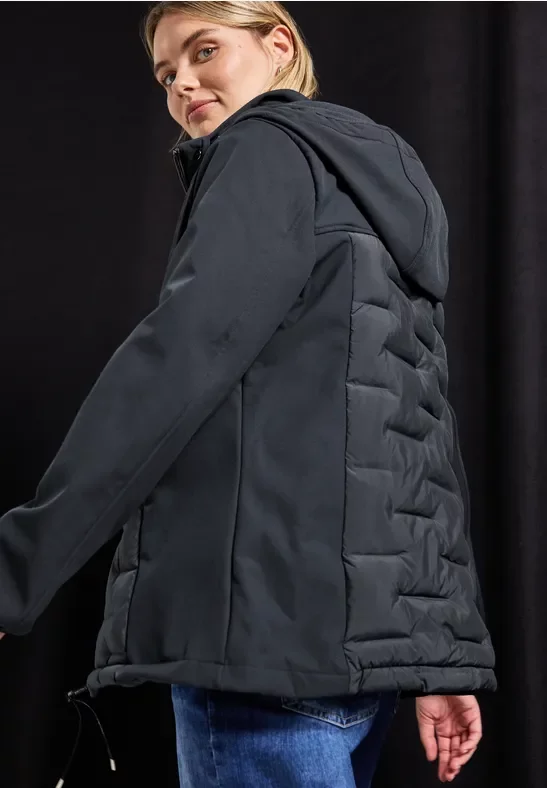 Thumbnail - Street One Frauen Strukturmix Softshelljacke in Blau, Gr: 38