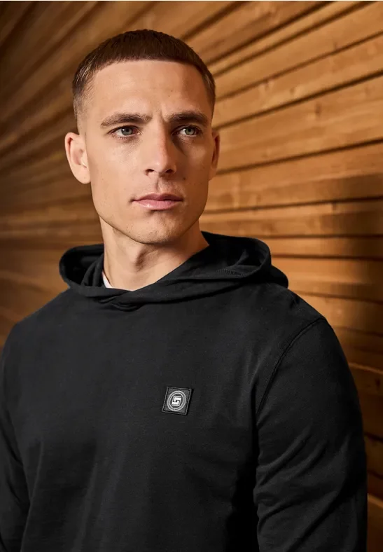 Street One MEN Männer Softes Kapuzen-Shirt in Schwarz, Gr: L