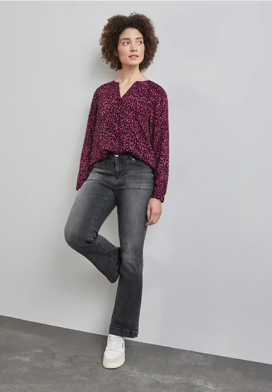 Street One Frauen Bedruckte Bluse in Pink, Gr: 42