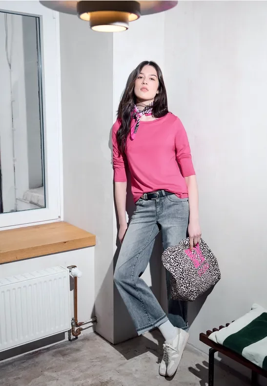 Street One Studio Frauen Basic Shirt in Pink, Gr: 42