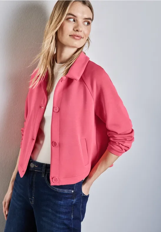 Street One Frauen Silk-Look Jacke in Rosa, Gr: 44
