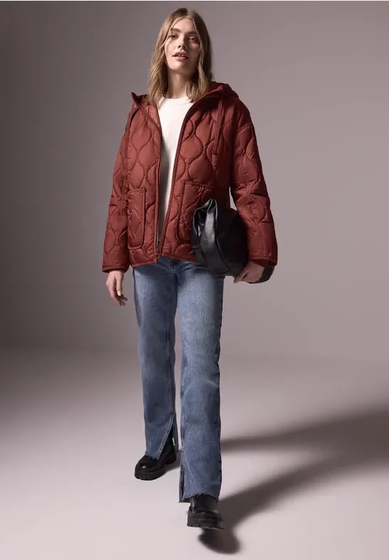 Thumbnail - Street One Studio Frauen Oversized Steppjacke in Braun, Gr: 40