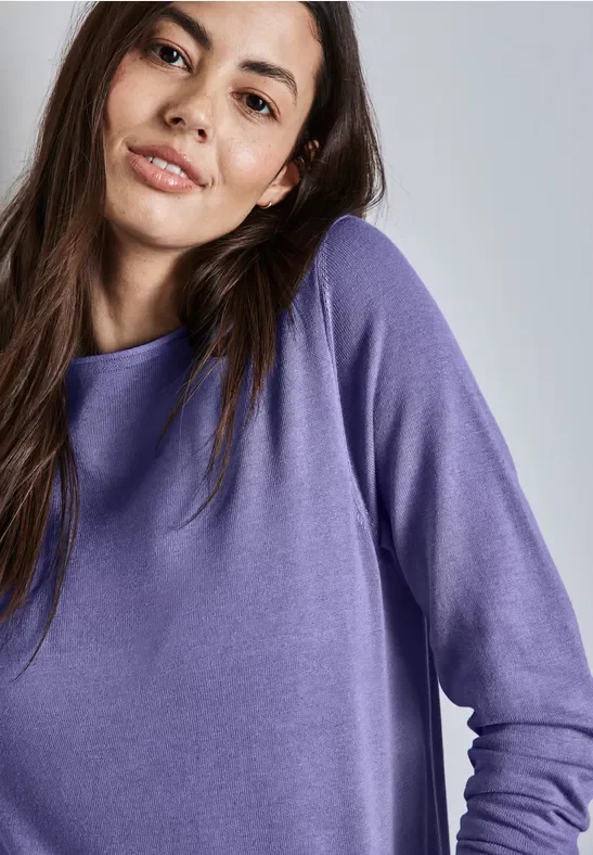 Street One Frauen Weicher Strickpullover in Lila, Gr: 38