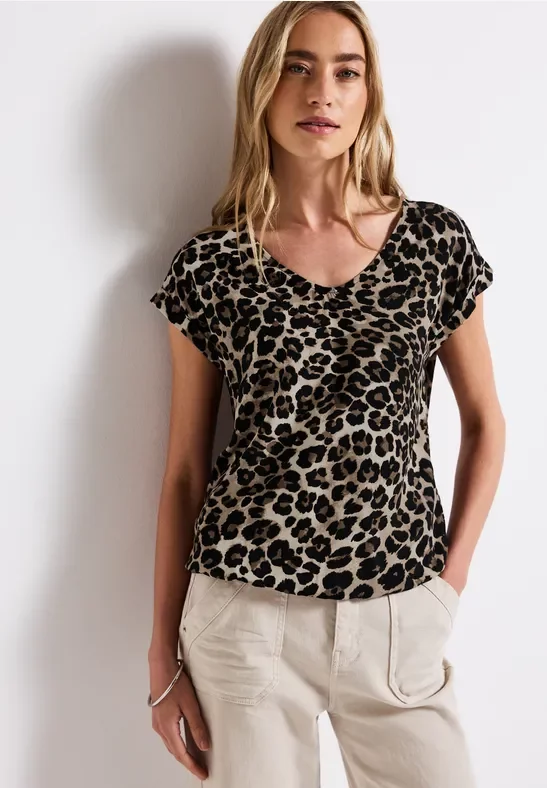 Street One Frauen Leo Blusenshirt in Schwarz, Gr: 44