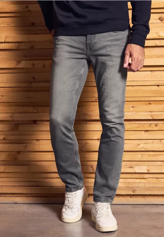 Street One MEN Männer Regular Fit Jeans in Grau, Gr: 32