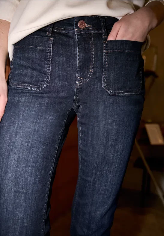 Street One Studio Frauen Straight Leg Jeans in Blau, Gr: 31